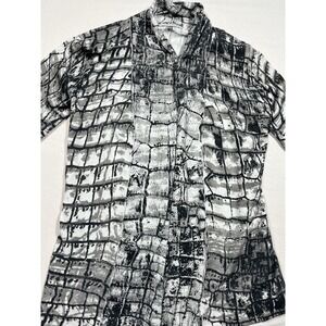 Alberto Malaki Women's Tank Shell Top Size Small Animal Print CROC Pattern